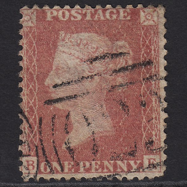 GB QV 1857 1d Pale Rose (Plate 34) SG39-C10(3) BE GU Farnboro' Station 023