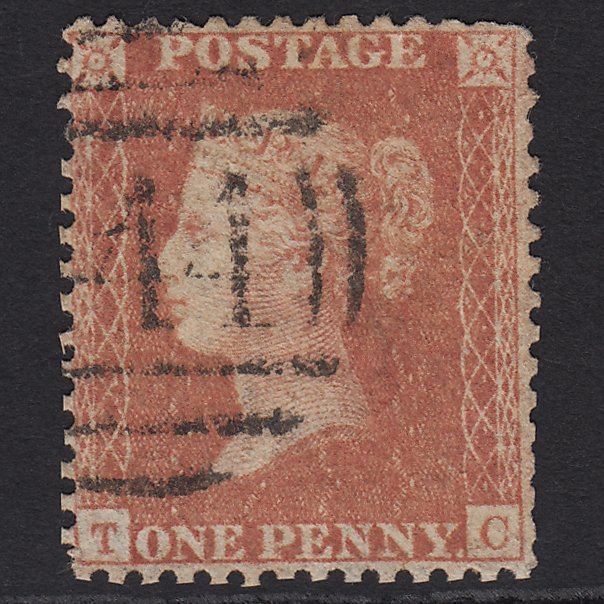 GB QV 1857 1d Orange-red (Plate 46) SGC8(7) TC GU