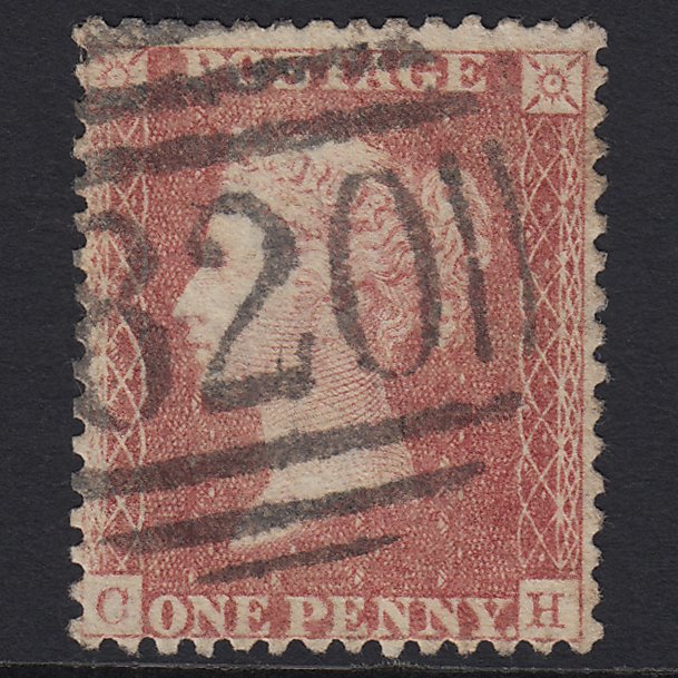 GB QV 1857 1d Rose-red (Plate 62) SG40-C10(1) CH GU Tunbridge Wells 820
