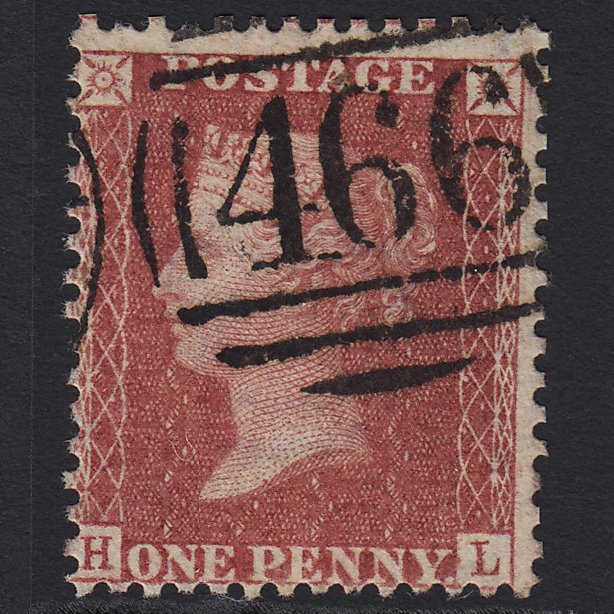 GB QV 1857 1d (Plate 55) SG40-C10(1) HL GU Missing Imprimatur Liverpool 466