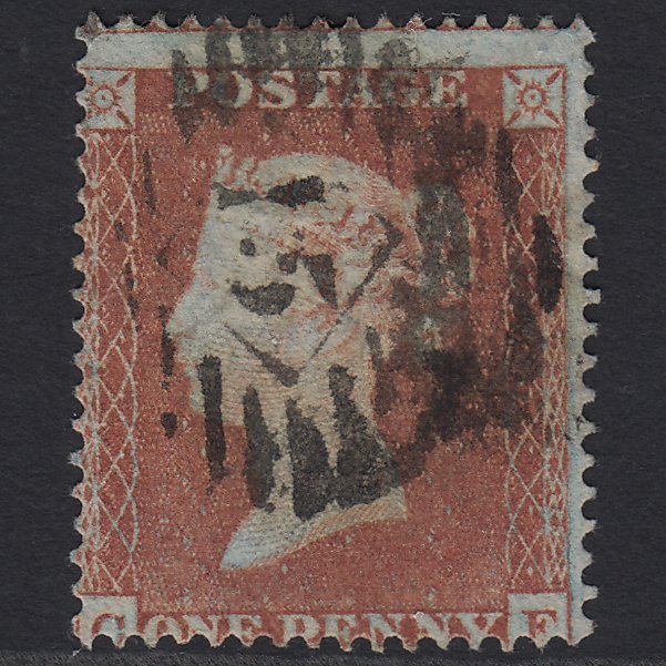 GB QV 1854 1d Red-brown (Plate 179) SG17-C1(1) CF GU London D&S 15 Misperf
