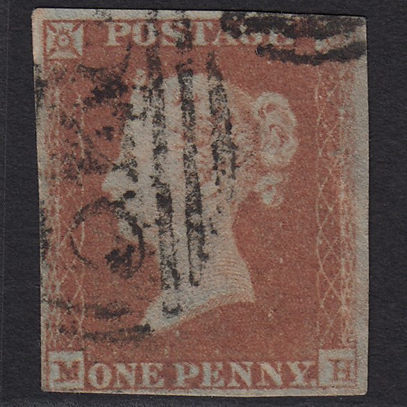 GB QV 1841 1d Red-brown (Plate 91) SG8-B1(1) MH GU nr 4 Margins