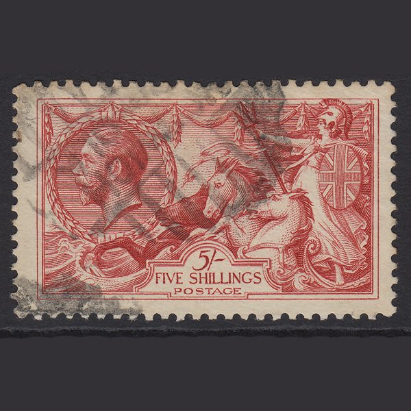 GB Kg5 1918 5/- Rose-red Seahorses SG416-N68(3) GU