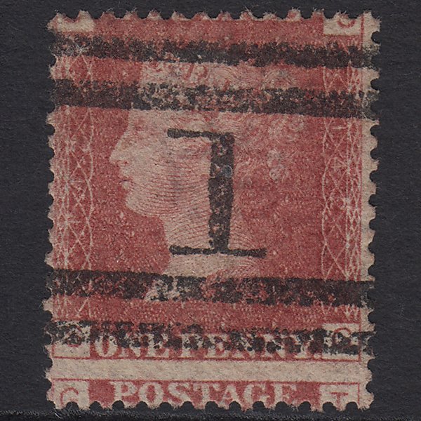 GB QV 1864 1d Rose-red (Plate 142) SG43-G1(1) SG FU Aberdeen 1 Huge Misperf