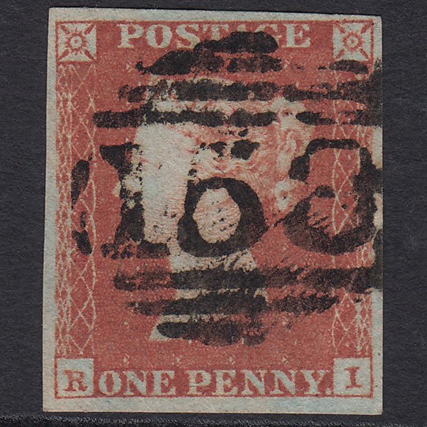 GB QV 1841 1d Red-brown (Plate 98) SG8-B1(1) RI GU 4 Margins