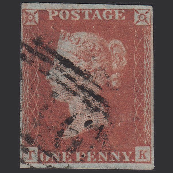 GB QV 1841 1d Red-brown (Plate 76) SG8-B1(1) TK FU 4 Margins
