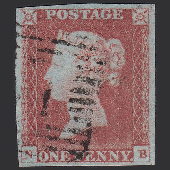 GB QV 1841 1d Red-brown (Plate 84) SG8-B1(1) NB VFU 4M Imperf Scotland