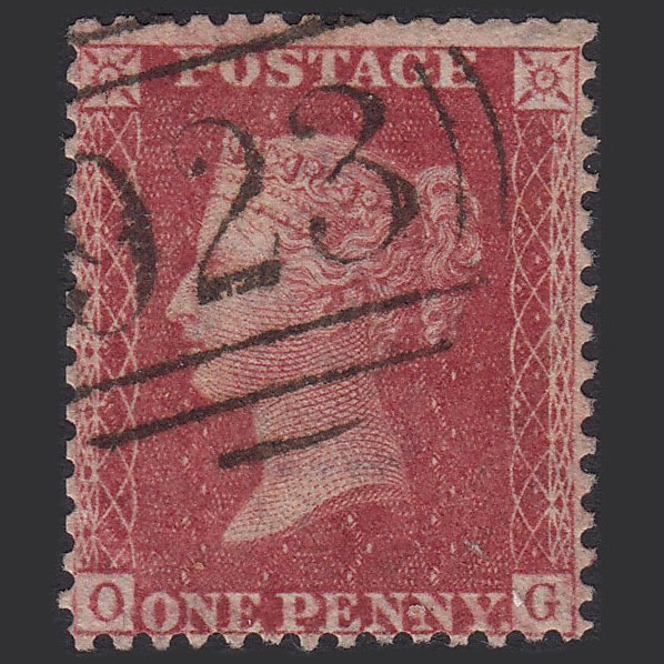 GB QV 1857 1d Rose-red (Plate 60) SG40-C10(1) OG GU Worthing 923
