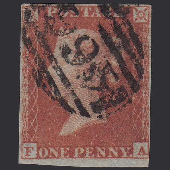 GB QV 1841 1d Red-brown (Plate 166) SG8-B2(1) FA GU 4 Margins Liverpool 466
