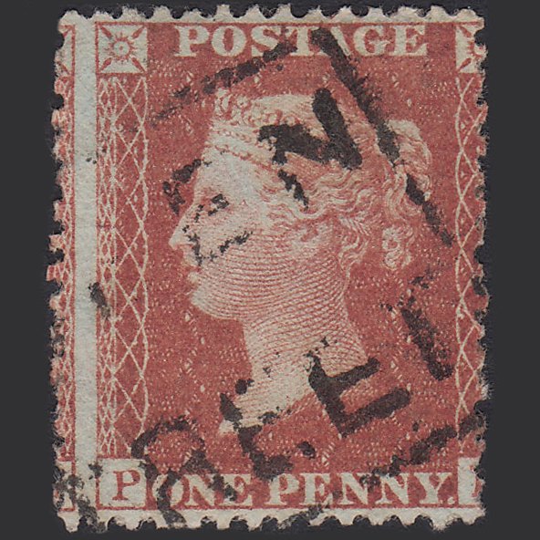 GBqv 1856 1d (Plate 28) SG29-C8(1) PH FU Queen Street Scots Local Large Misperf