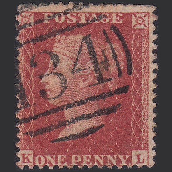 GB QV 1857 1d Rose-red (Plate 49) SG40-C10(1) KL GU Bristol 134