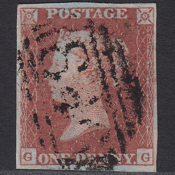 GB QV 1841 1d Red-brown (Plate 87) SG8-B1(1) GG FU 4 Margins