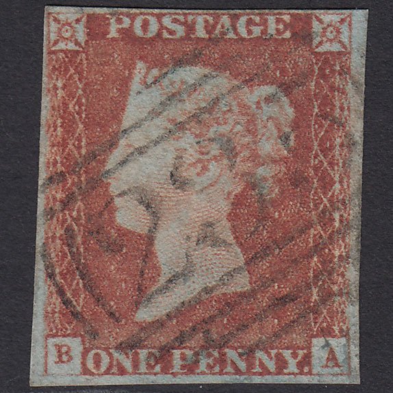 GB QV 1841 1d Red-brown (Plate 70) SG8-B1(1) BA FU 4M Staindrop 235 Offset
