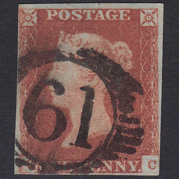GB QV 1841 1d Red-brown (Plate 81) SG8-B1(1) QC GU 4 Margins London D&S 61