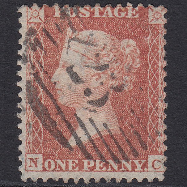 GB QV 1855 1d Red-brown (Plate 17) SGC6(1) NC FU London IS 23