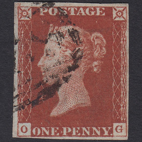GB QV 1841 1d Deep Red-brown (Plate 59) SG10-B1(4) OG FU 4 Margins