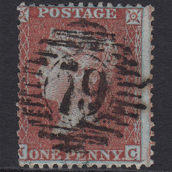 GB QV 1855 1d (Plate 7) SGC6(1) Framed Reverse NC GU London D&S 79 Misperf