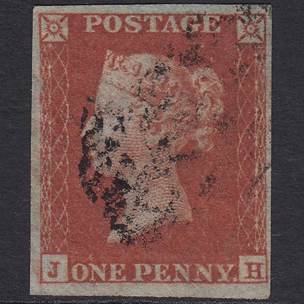 GB QV 1841 1d Red-brown (Plate 176) SG8-B2(1) JH FU 4M Thin Paper Var