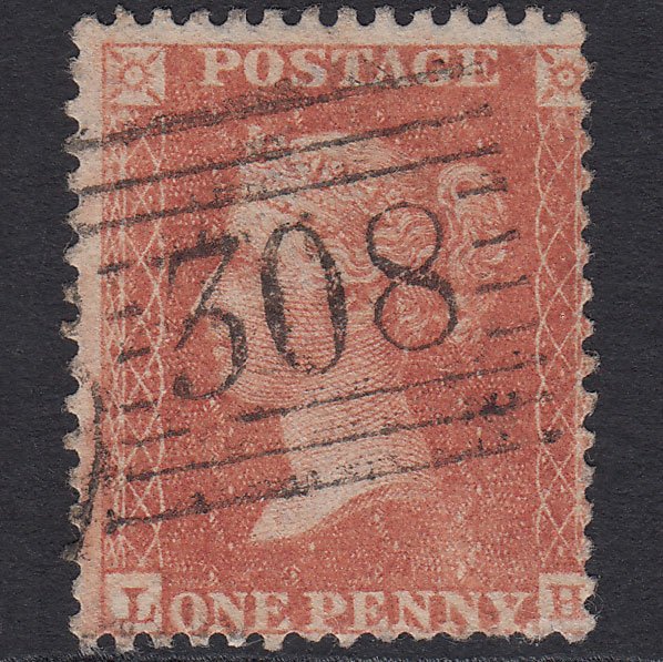 GB QV 1855 1d Dull Orange-brown (Plate 12) SGC6(5) LH FU Stirling 308