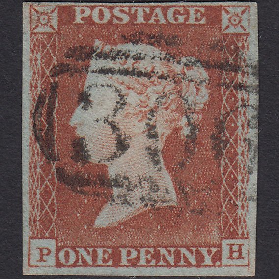 GB QV 1841 1d Pale Red-brown (Plate 62) SG9-B1(3) PH FU 4 Margins Frome 306