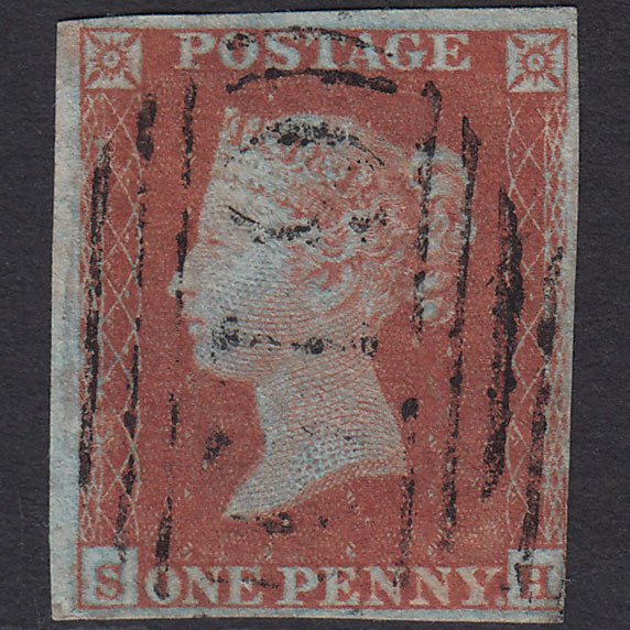 GB QV 1841 1d Very Blued (Plate 95) SG8a-B1(2) SH GU nr 4M Pickering 619