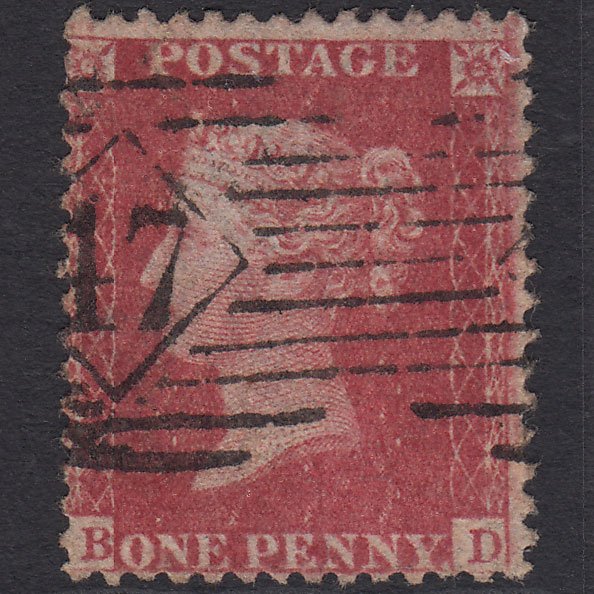 GB QV 1857 1d (Plate 27) SG40-C10(1) Constant Variety BD FU London IS 47 47.5