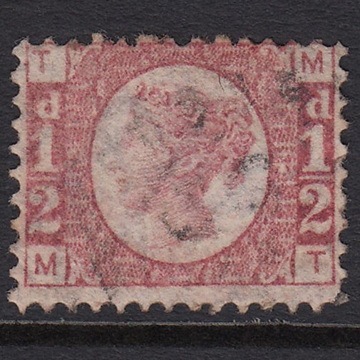 GB QV 1870 1/2d Rose-red (Plate 13) SG48-G4 MT FU Light Cancel