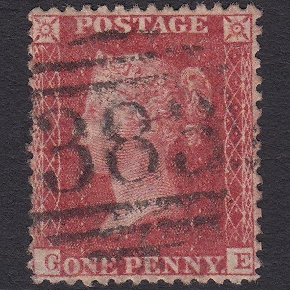 GB QV 1857 1d Rose-red (Plate 62) SG40-C10(1) GE GU Hull 383