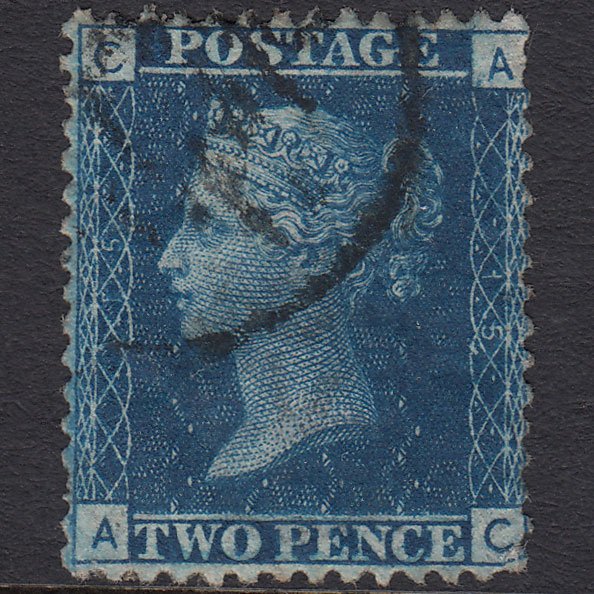 GB QV 1869 2d Blue (Plate 15) SG46-G3 AC FU Npb Cancel