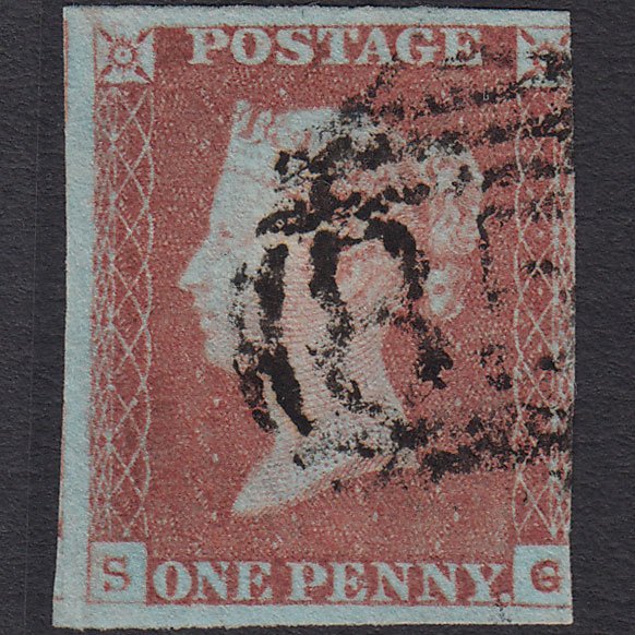 GB QV 1841 1d Red-brown (Plate 80) SG8-B1(1) SG GU 3 Margins