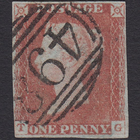 GB QV 1841 1d Red-brown (Plate 70) SG8-B1(1) TG GU nr 4M Manchester 498