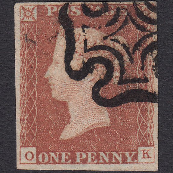GB QV 1841 1d Red-brown (Plate 19) SG8-B1(1) OK FU 4 Margins Maltese Cross
