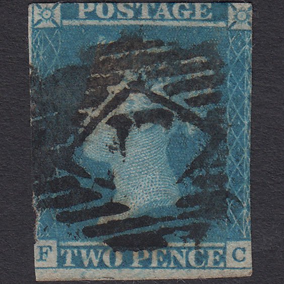 GB QV 1841 2d Blue (Plate 3) SG14-E1(2) FC PU London IS Cancel