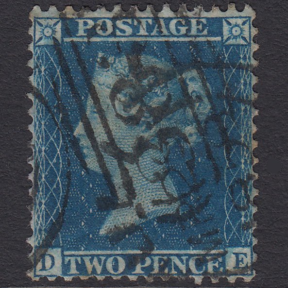 GB QV 1857 2d Blue (Plate 6) SG35-F7 DE GU Hull 383 Well Centred