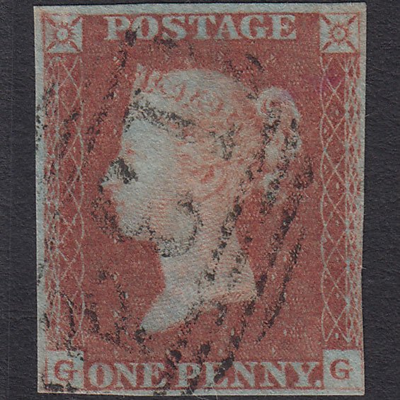 GB QV 1841 1d Red-brown (Plate 75) SG8-B1(1) GG GU nr 4 Margins Bristol 134