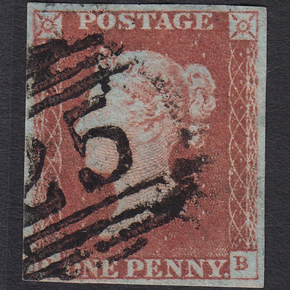 GB QV 1841 1d Red-brown (Plate 72) SG8-B1(1) CB FU 4 Margins