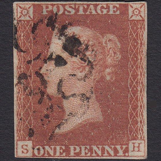 GB QV 1841 1d Red-brown (Plate 22) SG8-B1(1) SH FU Missing Imprimatur 4M MX