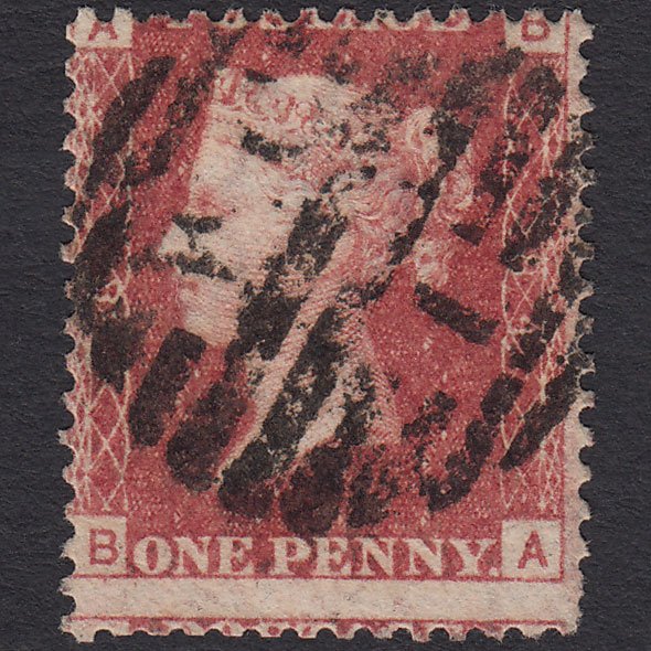 GB QV 1864 1d Lake-red (Plate 84) SG44-G1(2) GU London D&S WC1 Misperf