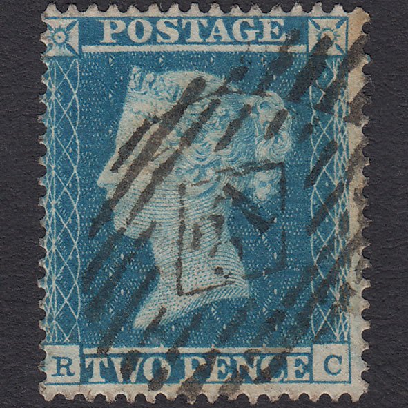 GB QV 1854 2d Pale Blue (Plate 4) SG20-F1(2) RC FU London IS 31