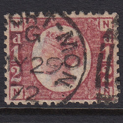 GB QV 1870 1/2d Rose-red (Plate 3) SG48-G4 NN FU CDS Cancel Perfect Centring