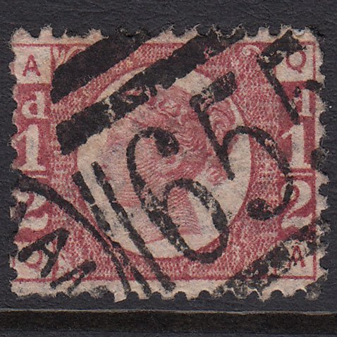 GB QV 1870 1/2d Rose-red (Plate 14) SG48-G4 QA FU Rotherham 655