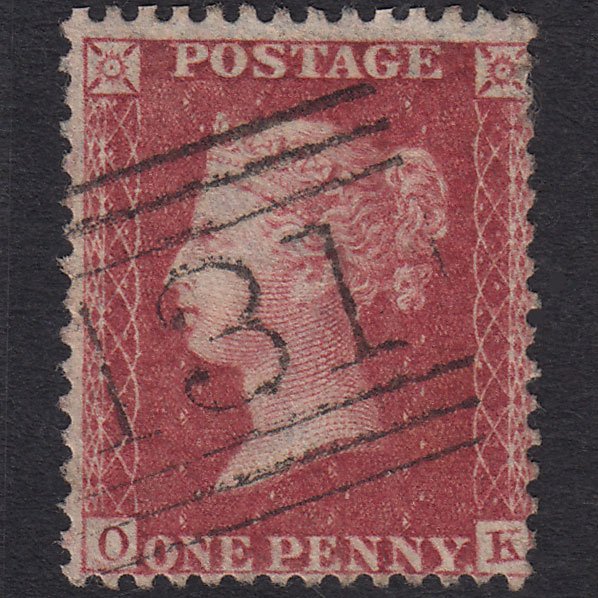 GB QV 1857 1d Rose-red (Plate 47) SG40-C10(1) OK FU Edinburgh 131