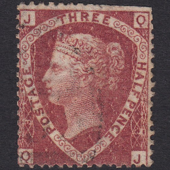 GB QV 1870 1 1/2d Lake-red (Plate 3) SG52-G6 QJ GU Light Cancel