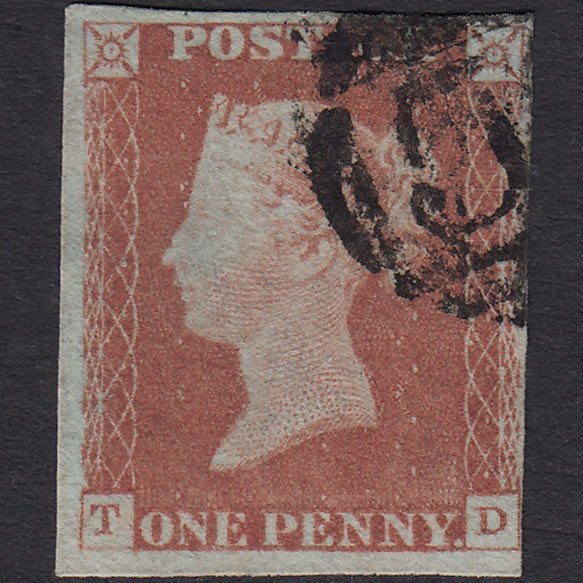 GB QV 1841 1d Red-brown (Plate 72) SG8-B1(1) TD FU Light Cancel