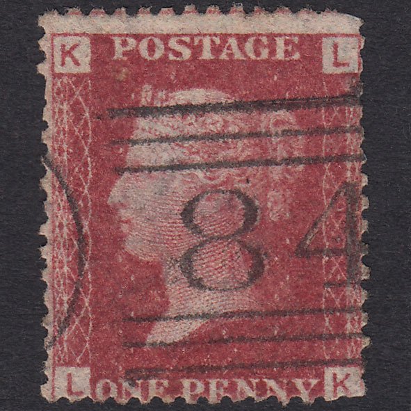 GB QV 1864 1d Lake-red (Plate 97) SG44-G1(2) LK GU Crieff 84