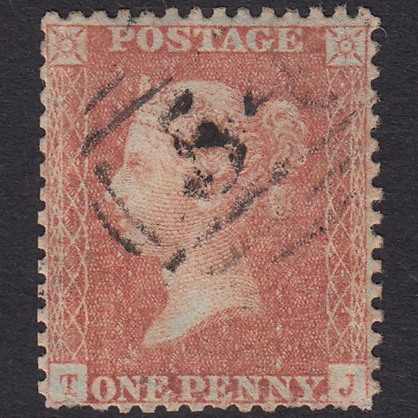 GB QV 1856 1d Brown-Rose Plate 44 SG32-C8(4) TJ GU Battle 54