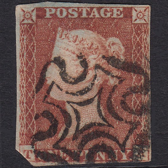 GB QV 1841 1d Red-Brown Penny Black Plate 11 SG7-A2 TA GU MX Pinholes