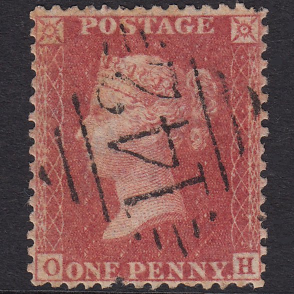 GB QV 1857 1d Rose-Red Plate 27 SG40-C10(1) OH GU Clonmel 142