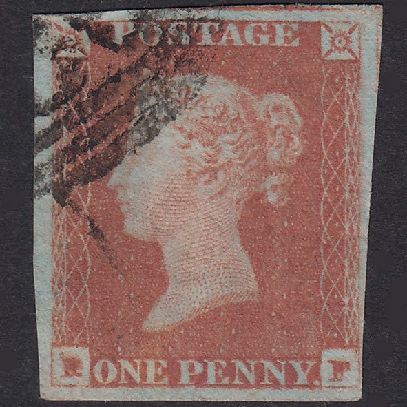 GB QV 1841 1d Red-Brown Plate 79 SG8-B1(1) RF FU 4 Margins