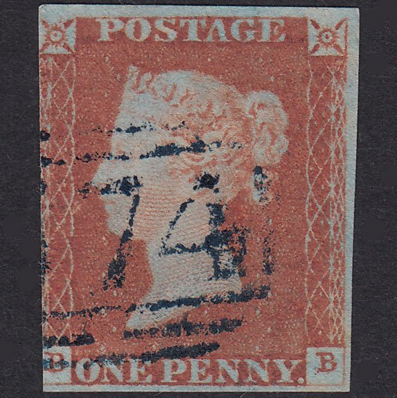 GB QV 1841 1d Red-Brown Plate 78 SG8-B1(1) BB GU Blue Pmk
